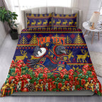 Personalized Adelaide Football Christmas Bedding Set Australian Football Mascot - Ugly Xmas Pattern Festive