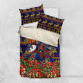 Personalized Adelaide Football Christmas Bedding Set Australian Football Mascot - Ugly Xmas Pattern Festive