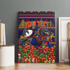 Personalized Adelaide Football Christmas Canvas Wall Art Australian Football Mascot - Ugly Xmas Pattern Festive