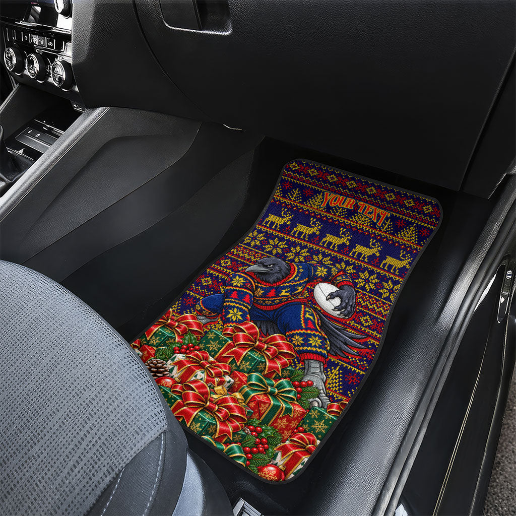 Personalized Adelaide Football Christmas Car Mats Australian Football Mascot - Ugly Xmas Pattern Festive