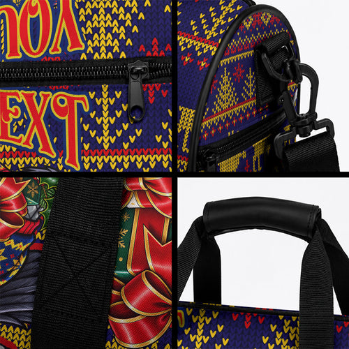 Personalized Adelaide Football Christmas Duffle Bag Australian Football Mascot - Ugly Xmas Pattern Festive