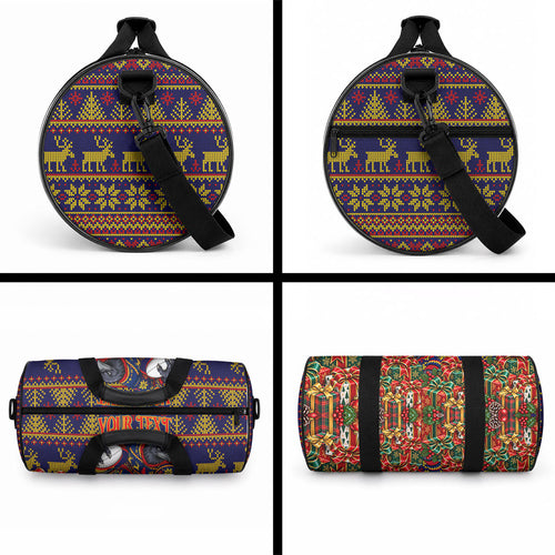 Personalized Adelaide Football Christmas Duffle Bag Australian Football Mascot - Ugly Xmas Pattern Festive