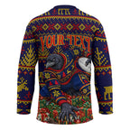 Personalized Adelaide Football Christmas Hockey Jersey Australian Football Mascot - Ugly Xmas Pattern Festive