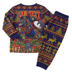 Personalized Adelaide Football Christmas Pajama Set Australian Football Mascot - Ugly Xmas Pattern Festive