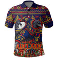 Personalized Adelaide Football Christmas Polo Shirt Australian Football Mascot - Ugly Xmas Pattern Festive