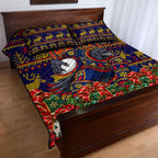 Personalized Adelaide Football Christmas Quilt Bed Set Australian Football Mascot - Ugly Xmas Pattern Festive