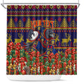 Personalized Adelaide Football Christmas Shower Curtain Australian Football Mascot - Ugly Xmas Pattern Festive