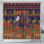 Personalized Adelaide Football Christmas Shower Curtain Australian Football Mascot - Ugly Xmas Pattern Festive