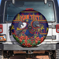 Personalized Adelaide Football Christmas Spare Tire Cover Australian Football Mascot - Ugly Xmas Pattern Festive