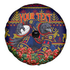 Personalized Adelaide Football Christmas Spare Tire Cover Australian Football Mascot - Ugly Xmas Pattern Festive