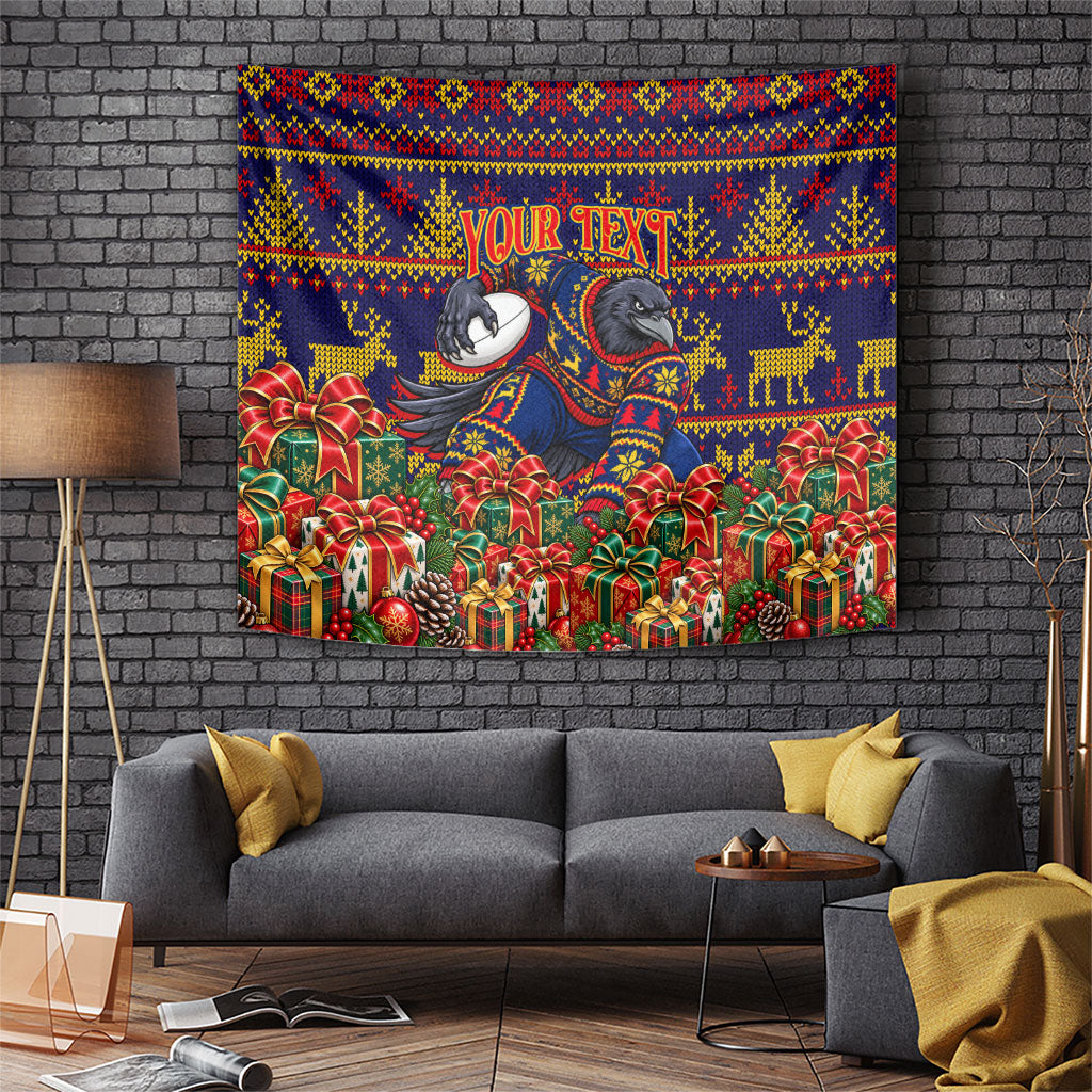 Personalized Adelaide Football Christmas Tapestry Australian Football Mascot - Ugly Xmas Pattern Festive