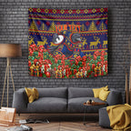 Personalized Adelaide Football Christmas Tapestry Australian Football Mascot - Ugly Xmas Pattern Festive
