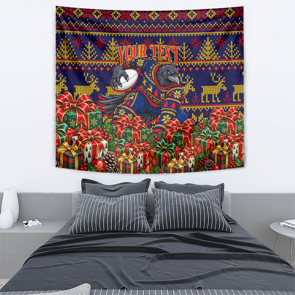 Personalized Adelaide Football Christmas Tapestry Australian Football Mascot - Ugly Xmas Pattern Festive