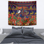 Personalized Adelaide Football Christmas Tapestry Australian Football Mascot - Ugly Xmas Pattern Festive