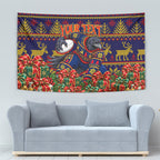 Personalized Adelaide Football Christmas Tapestry Australian Football Mascot - Ugly Xmas Pattern Festive