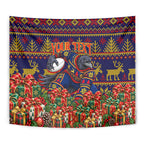 Personalized Adelaide Football Christmas Tapestry Australian Football Mascot - Ugly Xmas Pattern Festive