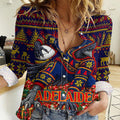 Personalized Adelaide Football Christmas Women Casual Shirt Australian Football Mascot - Ugly Xmas Pattern Festive