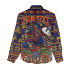 Personalized Adelaide Football Christmas Women Casual Shirt Australian Football Mascot - Ugly Xmas Pattern Festive