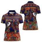 Personalized Adelaide Football Christmas Women Polo Shirt Australian Football Mascot - Ugly Xmas Pattern Festive