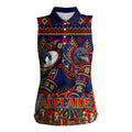 Personalized Adelaide Football Christmas Women Sleeveless Polo Shirt Australian Football Mascot - Ugly Xmas Pattern Festive