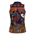 Personalized Adelaide Football Christmas Women Sleeveless Polo Shirt Australian Football Mascot - Ugly Xmas Pattern Festive