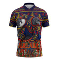 Personalized Adelaide Football Christmas Zipper Polo Shirt Australian Football Mascot - Ugly Xmas Pattern Festive