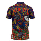 Personalized Adelaide Football Christmas Zipper Polo Shirt Australian Football Mascot - Ugly Xmas Pattern Festive