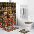 Personalized Hawks Football Christmas Bathroom Set Australian Football Mascot - Ugly Xmas Pattern Festive