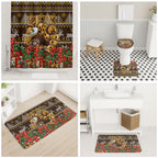 Personalized Hawks Football Christmas Bathroom Set Australian Football Mascot - Ugly Xmas Pattern Festive