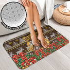 Personalized Hawks Football Christmas Bathroom Set Australian Football Mascot - Ugly Xmas Pattern Festive