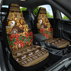 Personalized Hawks Football Christmas Car Seat Cover Australian Football Mascot - Ugly Xmas Pattern Festive