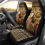 Personalized Hawks Football Christmas Car Seat Cover Australian Football Mascot - Ugly Xmas Pattern Festive