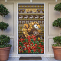 Personalized Hawks Football Christmas Door Cover Australian Football Mascot - Ugly Xmas Pattern Festive