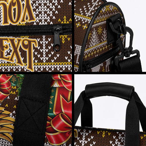 Personalized Hawks Football Christmas Duffle Bag Australian Football Mascot - Ugly Xmas Pattern Festive