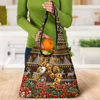 Personalized Hawks Football Christmas Grocery Bag Australian Football Mascot - Ugly Xmas Pattern Festive