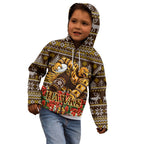 Personalized Hawks Football Christmas Kid Hoodie Australian Football Mascot - Ugly Xmas Pattern Festive