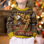Personalized Hawks Football Christmas Kid Ugly Christmas Sweater Australian Football Mascot - Ugly Xmas Pattern Festive