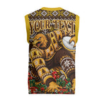 Personalized Hawks Football Christmas Knitted V-Neck Vest Australian Football Mascot - Ugly Xmas Pattern Festive