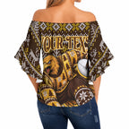 Personalized Hawks Football Christmas Off Shoulder Wrap Waist Top Australian Football Mascot - Ugly Xmas Pattern Festive