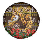 Personalized Hawks Football Christmas Spare Tire Cover Australian Football Mascot - Ugly Xmas Pattern Festive