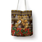 Personalized Hawks Football Christmas Tote Bag Australian Football Mascot - Ugly Xmas Pattern Festive