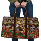 Personalized Hawks Football Christmas Travel Bag Australian Football Mascot - Ugly Xmas Pattern Festive