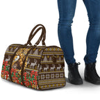 Personalized Hawks Football Christmas Travel Bag Australian Football Mascot - Ugly Xmas Pattern Festive