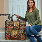 Personalized Hawks Football Christmas Travel Bag Australian Football Mascot - Ugly Xmas Pattern Festive