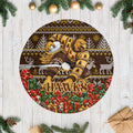 Hawks Football Christmas Tree Skirt Australian Football Mascot - Ugly Xmas Pattern Festive