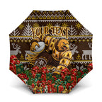 Personalized Hawks Football Christmas Umbrella Australian Football Mascot - Ugly Xmas Pattern Festive
