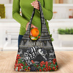 Personalized Magpies Football Christmas Grocery Bag Australian Football Mascot - Ugly Xmas Pattern Festive