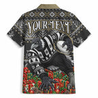 Personalized Magpies Football Christmas Hawaiian Shirt Australian Football Mascot - Ugly Xmas Pattern Festive