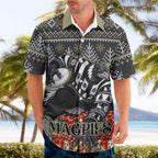Personalized Magpies Football Christmas Hawaiian Shirt Australian Football Mascot - Ugly Xmas Pattern Festive