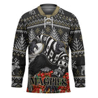 Personalized Magpies Football Christmas Hockey Jersey Australian Football Mascot - Ugly Xmas Pattern Festive